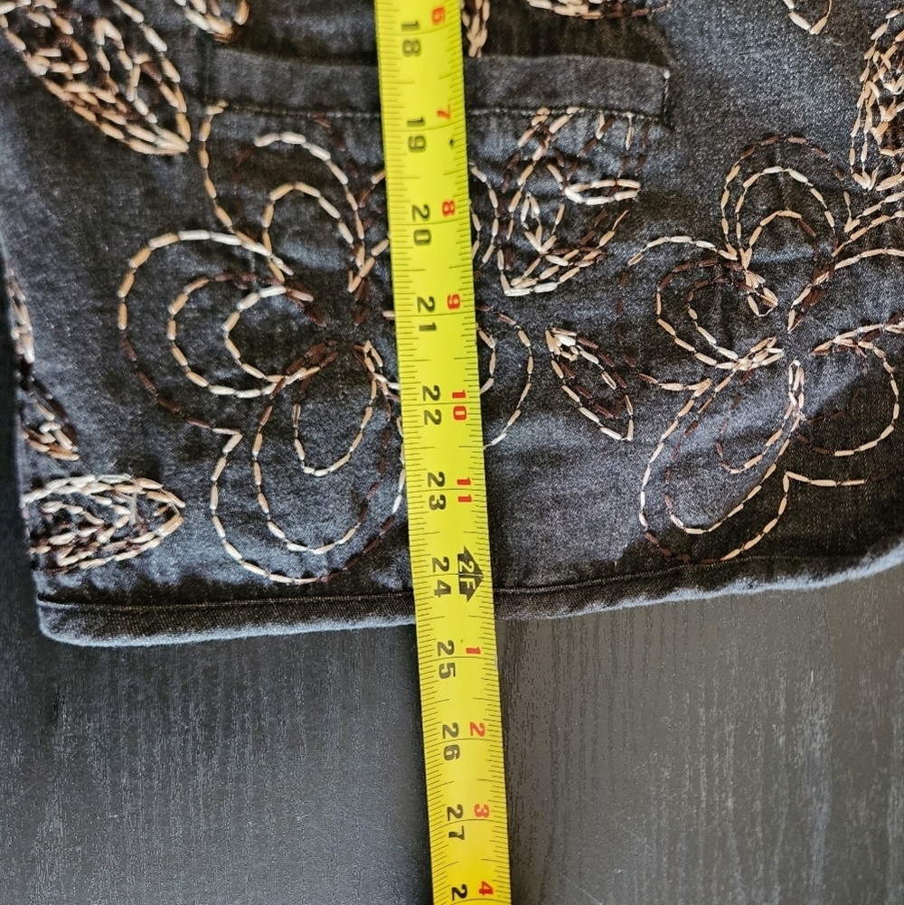 Vintage 90s Floral Gray Zip Up Quilted Vest Floral 1990s Cottagecore Western - Picture 10 of 11